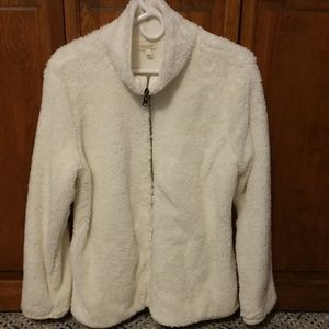 Sonoma White Fleece Zipper Jacket - NWOT  "Large"